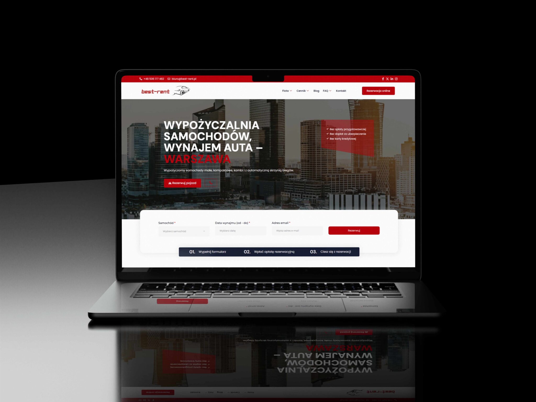 Widok projektu strony Best-Rent