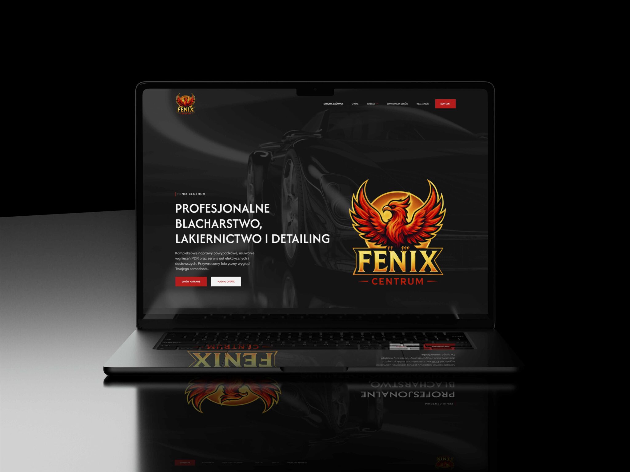 Widok projektu strony Fenix Centrum