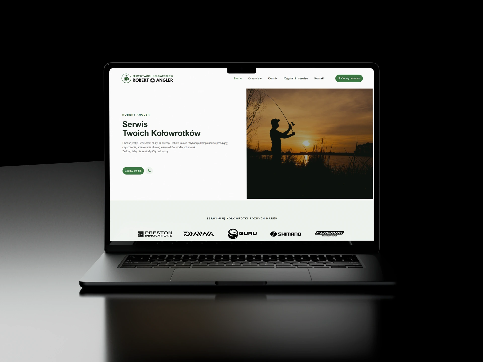 Mockup Serwis kołowrotków wędkarskich